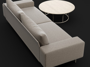 sofa piu double 250 and cara 100 cofe table bt design Model 3D