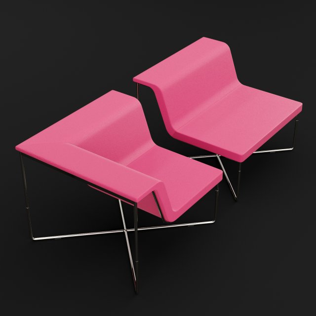 chair pop middle and corner bt design 3D Model .c4d .max .obj .3ds .fbx .stl .blend 