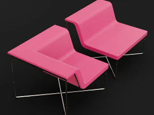 チェアポップミドルとコーナーBデザイン 3Dモデル