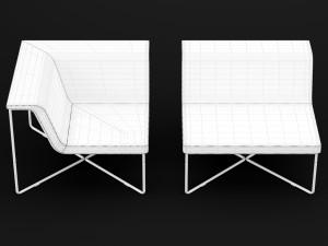 chair pop middle and corner bt design 3D Model