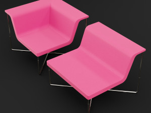 chair pop middle and corner bt design 3D Model
