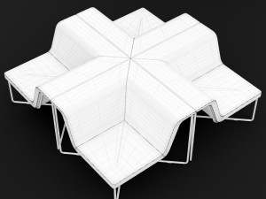 chair pop middle and corner bt design 3D Model