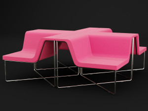 chair pop middle and corner bt design 3D Model