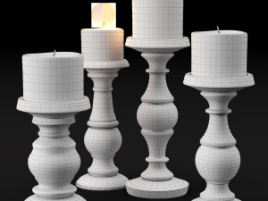 candlestick set 3 Modèle 3D