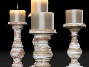 candlestick set 3 3D Model