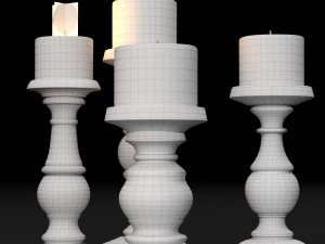 candlestick set 3 Modèle 3D