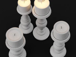 candlestick set 3 3D Model