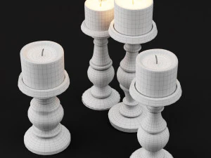 candlestick set 3 3D Model