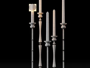 candlestick set 2 3D Model