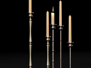 candlestick set 2 3D Model