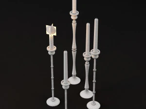 candlestick set 2 3D Model