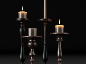 candlestick set 1 Model 3D
