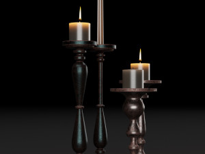 candlestick set 1 Model 3D