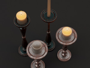 candlestick set 1 Model 3D