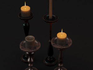 candlestick set 1 Model 3D
