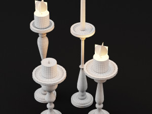 candlestick set 1 Model 3D