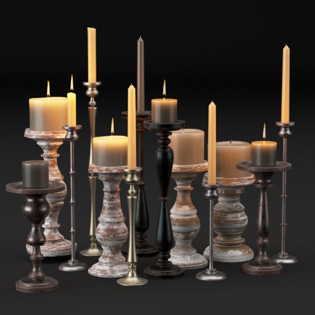 candlestick full 3D मॉडल .c4d .max .obj .3ds .fbx .stl .blend 