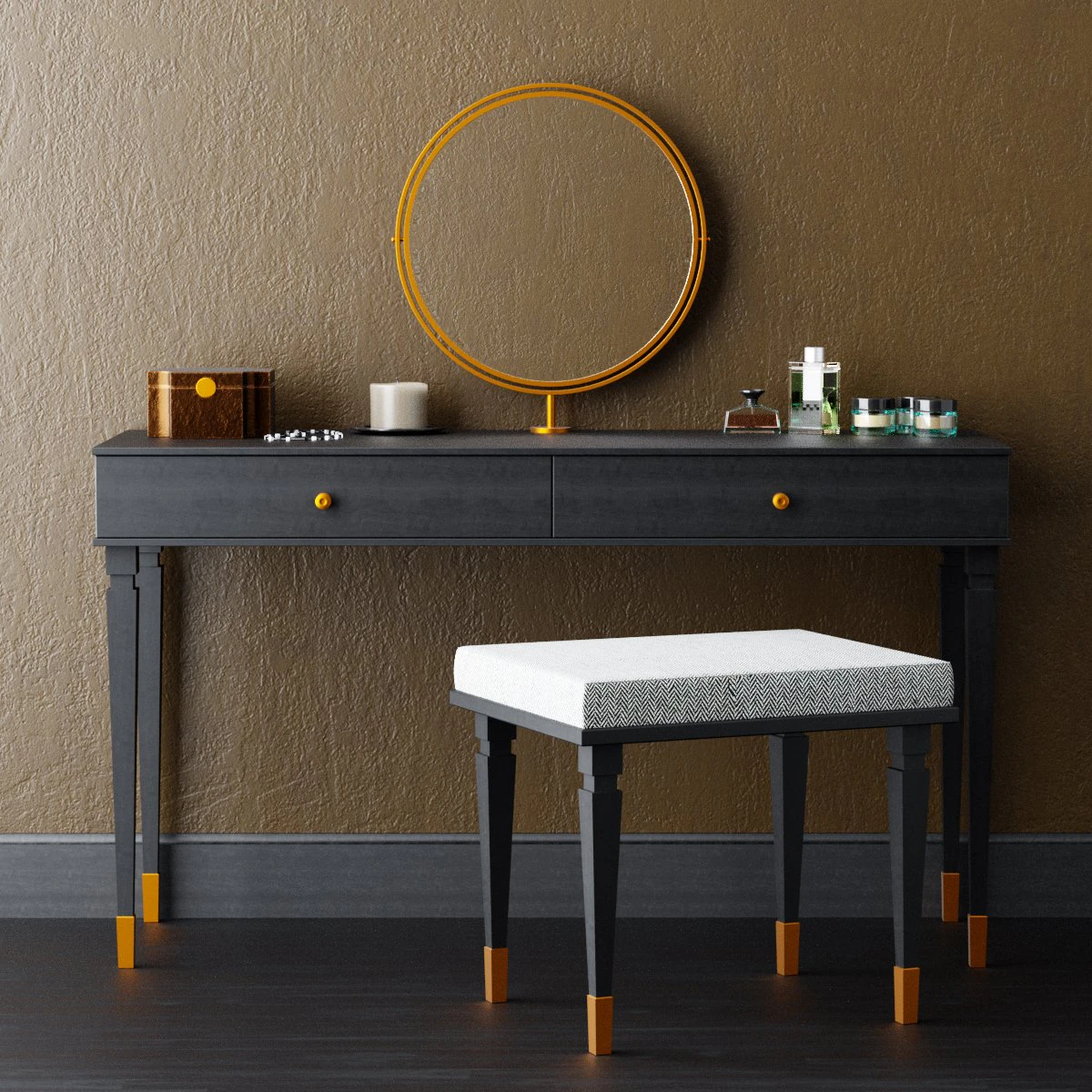 dressing table 3D Model .c4d .max .obj .3ds .fbx .stl .blend