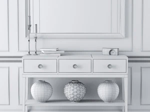 console whith decor 8 3D Model