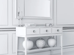 console whith decor 8 3D Model