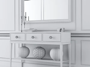 console whith decor 8 3D Model