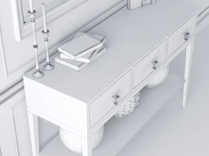 console whith decor 8 3D Model