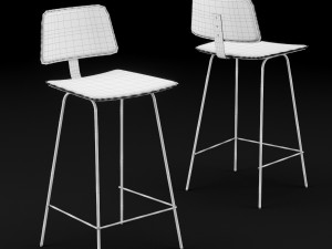 bar chair 3D मॉडल