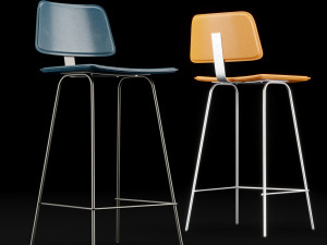 bar chair 3D मॉडल