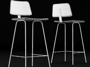 bar chair 3D मॉडल