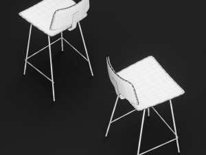 bar chair 3D मॉडल