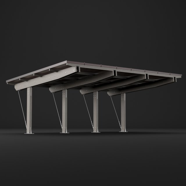 woden carport 4 3D Модель .c4d .max .obj .3ds .fbx .stl .blend