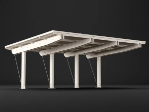 woden carport 4 3D Model