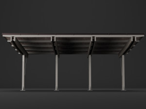 woden carport 4 3D Модель