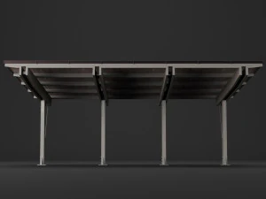 woden carport 4 3D Model