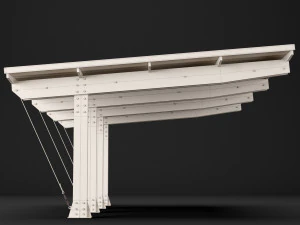 woden carport 4 3D Model