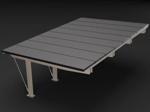 woden carport 4 3D Model