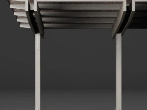 woden carport 4 3D Model