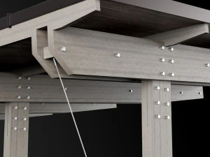 woden carport 4 3D Model