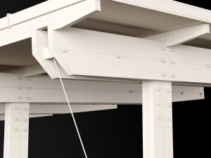 woden carport 4 3D Model