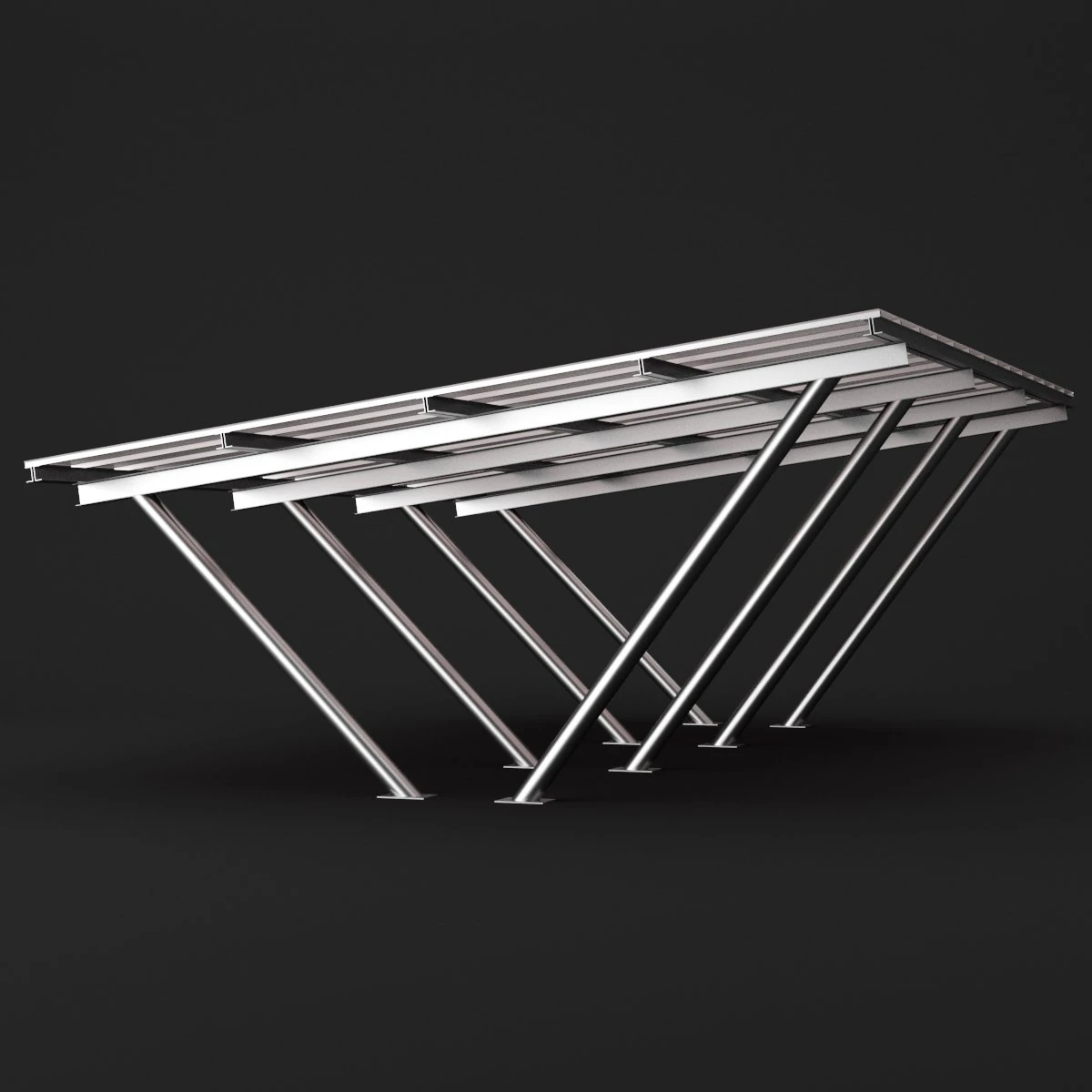 metall carport 2 3D Model .c4d .max .obj .3ds .fbx .stl .blend
