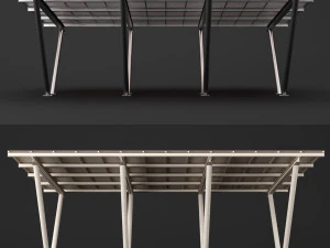 metall carport 2 3D Model