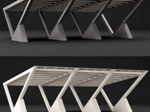metall carport 3 Modello 3D