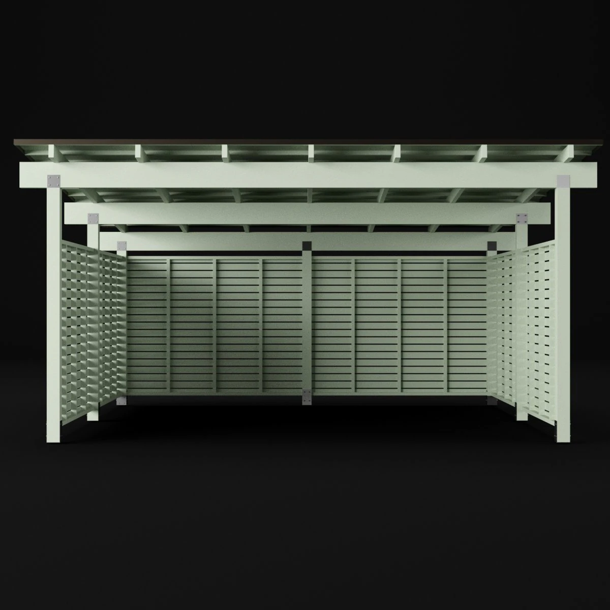 woden carport 5 3D Model .c4d .max .obj .3ds .fbx .stl .blend 