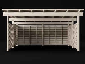 woden carport 5 Model 3D