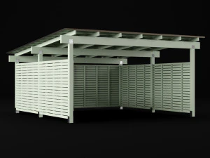 woden carport 5 3D Model