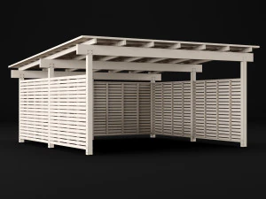 woden carport 5 3D Model