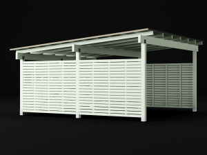 woden carport 5 Model 3D