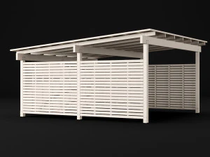 woden carport 5 3D Model