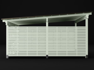 woden carport 5 Model 3D