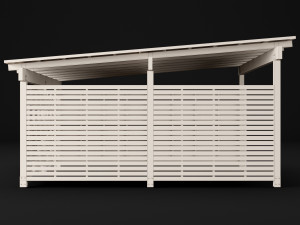 woden carport 5 Model 3D